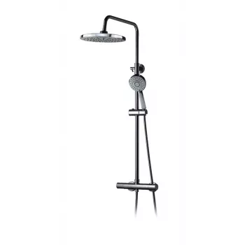 Termostatduschset ST-98001 med regndusch och handdusch, polerad krom