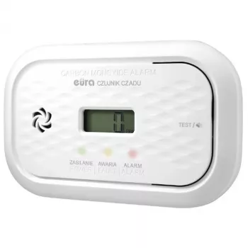 EURA CD-72A2V4300/B kolmonoxidmätare med elektrokemisk sensor, 85 dB larm, 7 års sensorlivslängd