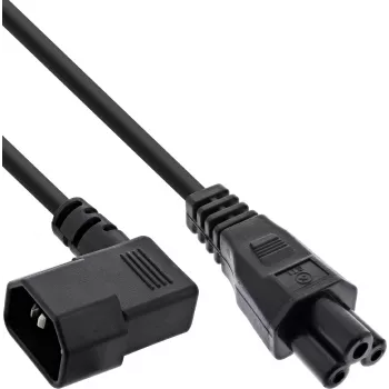InLine® nätkabel, C14-uttag vinklat till C5-kontakt, svart, 2 m