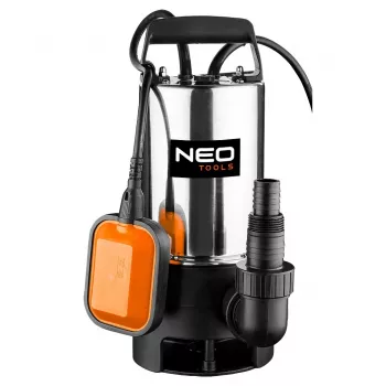 NEO TOOLS dränkbar pump för smutsvatten 900W, 13 000 L/h, 8 m lyfthöjd, rostfritt stål