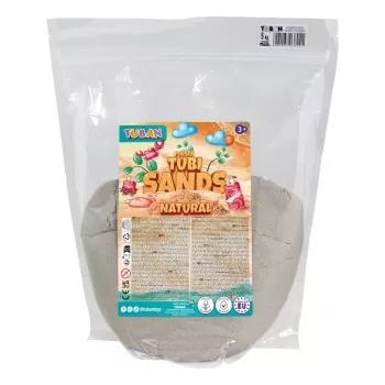 TUBAN TU3802 naturlig dynamisk sand 5 kg – formbar leksand för barn från 3 år