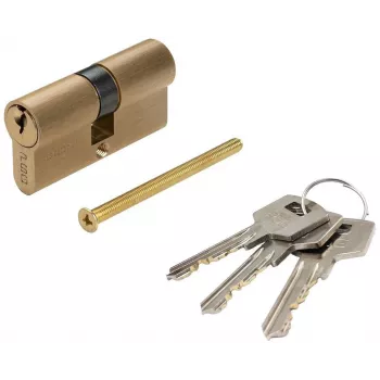 PSG 63.63030.MM mässing Euro-profil dubbelcylinderlås 30/30 mm