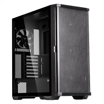 Zalman Z10 ATX Mid-Tower-chassi, svart, härdat glas, 4x ARGB-fläktar