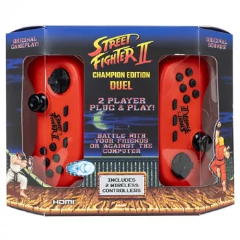 FIZZ CREATIONS Street Fighter II Duel Retro Arcade Console with 621 Games, HDMI/AV, 2 Controllers