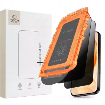 Tech-Protect Quick Set Spy+ Privacy härdat glasskärmskydd 2-pack för iPhone 18 Pro