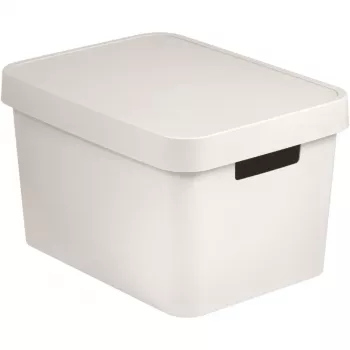 CURVER Infinity Recycled 17L förvaringslåda med lock, vit, 36x27x22 cm, 100 % återvunnen plast