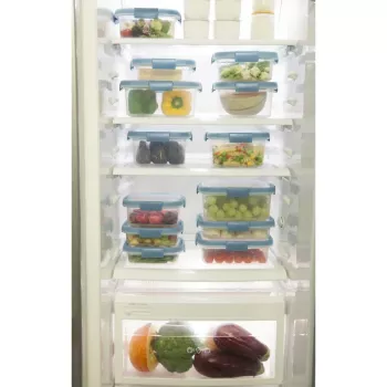CURVER Smart Eco Fresh rektangulär matbehållare 3,5L transparent med grönt lock
