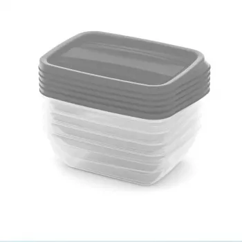 CURVER Vedo förvaringsburksset 5x0,5L transparent grå