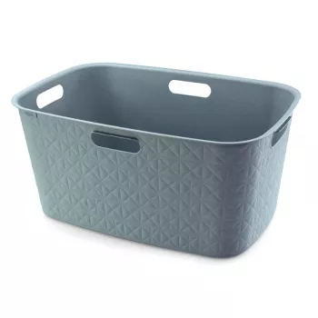 CURVER Softex 45L rektangulär tvättkorg med integrerade handtag, petrol, 57x37x27 cm