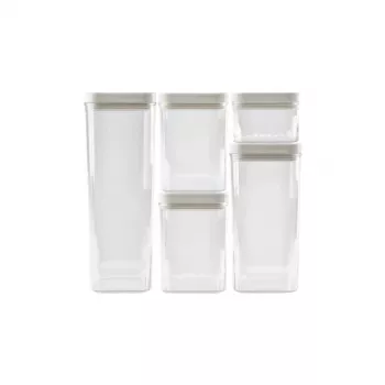 CURVER förvaringsburksset för torra livsmedel 0,5L + 2x1,2L + 1,8L + 2,4L Kara transparent/vit