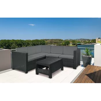 KETER Provence trädgårdsmöbel-set med bord grå