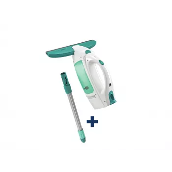 LEIFHEIT fönstersugare Dry&Clean med 43 cm Click System-skaft, elektrisk fönstersugare, vit/turkos