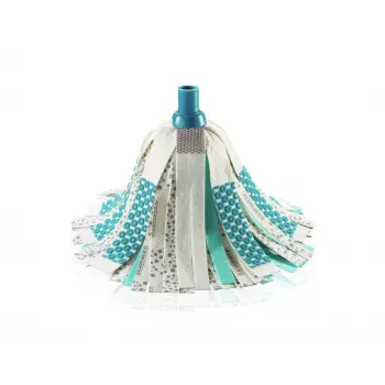 LEIFHEIT 3in1 Power Mop med Clean Twist Spin-teknik, teleskophandtag, 20L hink, mikrofiberhuvud, turkos/vit