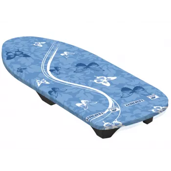 LEIFHEIT Air Board Table Compact strykbräda 70x30cm, Thermo-Reflect, ultralätt EPP, hopfällbar, vit/blå