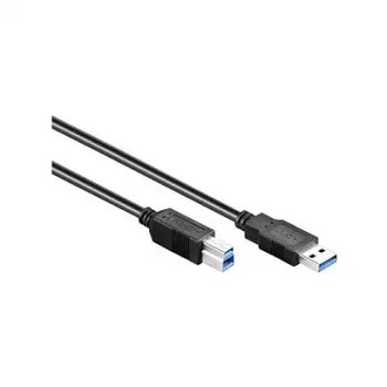 GoodConnections USB 3.0-kabel typ A-hane till typ B-hane, 1,8 m, svart, SuperSpeed 5 Gbps, nicklade kontakter, dubbelskärmad 2710-S02