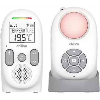Chillax CB360 bärbar DECT-ljudbabyvakt, 120 kanaler, vit