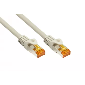 KABELMEISTER RJ45 patchkabel Cat.7 rå kabel, extra flexibel TPE-mantel, halogenfri, grå, 0,25m