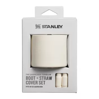 STANLEY The Quencher Boot + sugrörstopper-set, skyddande silikontillbehör för 1,18L-tumbler, Light Cream