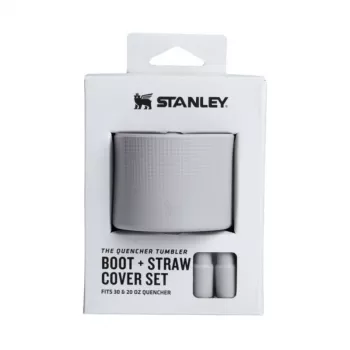 STANLEY set med 2 skyddshöljen och sugrörskorkar för termosmugg 0,89L/0,59L The Quencher Boot + Straw Topper ljusgrå