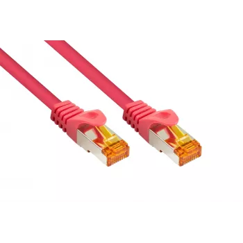 Kabelmeister Cat.7 S/FTP patchkabel, RJ45, TPE halogenfri, magenta, 1m