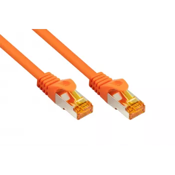 Kabelmeister Cat.7 S/FTP patchkabel, RJ45, TPE, halogenfri, orange, 2m