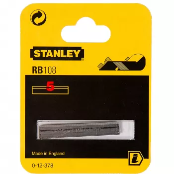 STANLEY reservhyvelblad för RB10 och RB5, rak egg, 10-pack, SK5-stål, 44 mm bredd