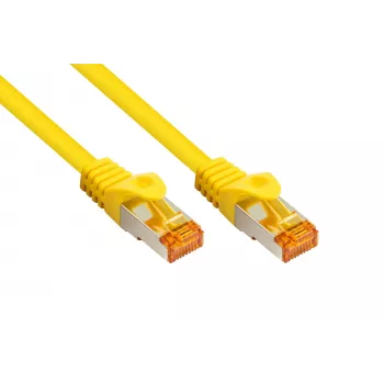 KABELMEISTER RJ45 patchkabel Cat.7 rå kabel, högeflexibel TPE-mantel, halogenfri, gul, 7,5m