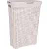 CURVER Style 40L tvättkorg med rattaneffekt, kräm, 44,8 x 26,5 x 61,5 cm