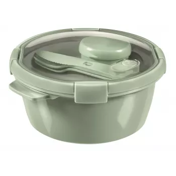 CURVER förvaringslåda lunch kit rund 1,6L Smart Eco To Go Ø22x10cm soft green