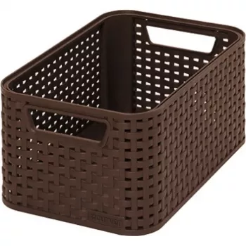 CURVER KIS Style S förvaringslåda 7,2L mörkbrun flätad ratan-effekt 28,5x19,4x13cm