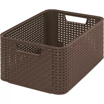 Curver Style Box M 38,6 x 28,7 x 17 cm mörkbrun förvaringslåda med lock
