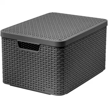 CURVER Style L förvaringslåda med lock, 43,6 x 32,6 x 23 cm, 23L, mörkgrå