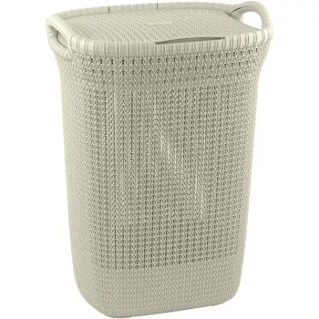 Curver Knit 57L tvättkorg med lock, vit