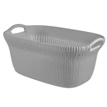 Curver Knit 40L tvättkorg ljusgrå
