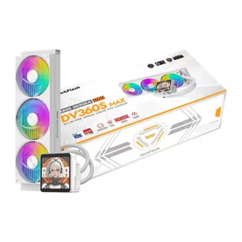 DarkFlash DV360S MAX vit 360mm ARGB AIO vätskekylare för CPU