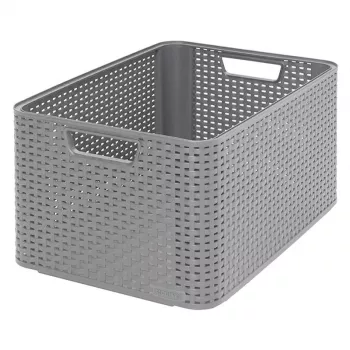 CURVER Style L förvaringslåda 43,6 x 32,6 x 23 cm ljusgrå ratan-effekt 33L