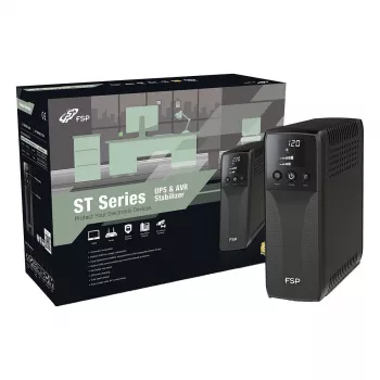 FSP ST 1200 Tower 1200VA 720W line-interactive UPS med 4 Schuko-uttag och RJ45-skydd
