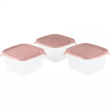 CURVER Fresh&Go kvadratisk förvaringslåda set 3x1,2L Rosa