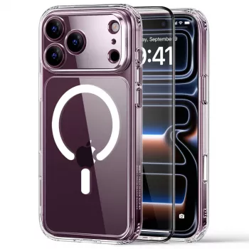 ESR Classic Hybrid MagSafe & härdat glas iPhone 17 Pro Max / 18 Pro Max transparent