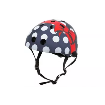 Hornit Polka Dot barncykelhjälm 48-53cm med LED-ljus