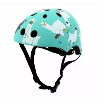 Hornit Llama barncykelhjälm, medium 53-58cm, vit/multi, LED-ljus LLM921