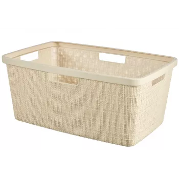 CURVER tvättkorg Jute 46L 59x39x26cm Creme