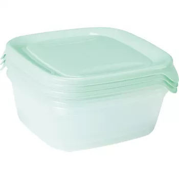 CURVER Fresh & Go förvaringsskålsset med 3 st, 0,8 L vardera, grön, lufttät, mikrovågs- och diskmaskinssäker