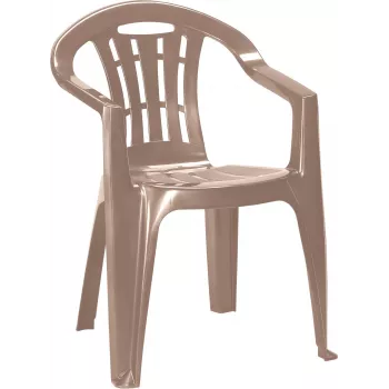 KETER Mallorca trädgårdsstol beige – stapelbar aluminiumram med textilene-sits, UV- och väderbeständig, 110 kg belastning