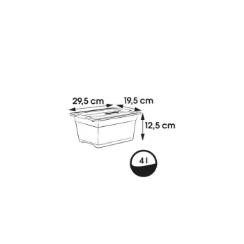 keeeper Crystalbox Cornelia förvaringslåda med lock, 4 L, 29,5 x 19,5 x 12,5 cm, transparent