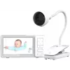 Chillax DM685 Wi-Fi/FHSS videobabyvakt med 5 inch föräldraenhet, 1080p-kamera, pan- och tiltfunktion, mörkerseende, intercom, temperatursensor, vaggvisor, vit