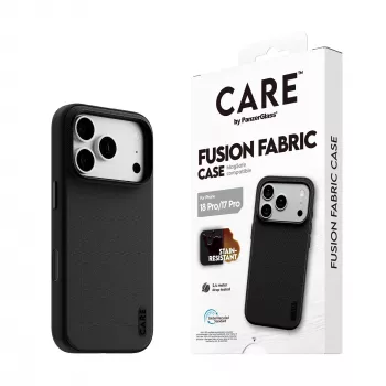 CARE by PanzerGlass Fusion Fabric skal svart med MagSafe för iPhone 17 Pro