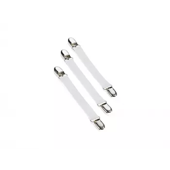 LEIFHEIT strykbrädsöverdrags-fästen (4-pack, vit, elastiska band med clips)