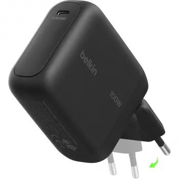 Belkin BOOSTCharge 100W USB-C GaN Wall Charger - Black WCH025KQBK