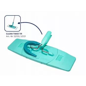 LEIFHEIT Clean Twist M Ergo set – flatmoppsystem med spin-wringer, teleskophandtag, mikrofiberhuvud, 20 L hink